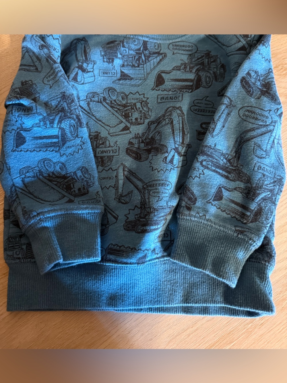 jumping beans Blue Crewneck Sweater with Construction Print 12 Month